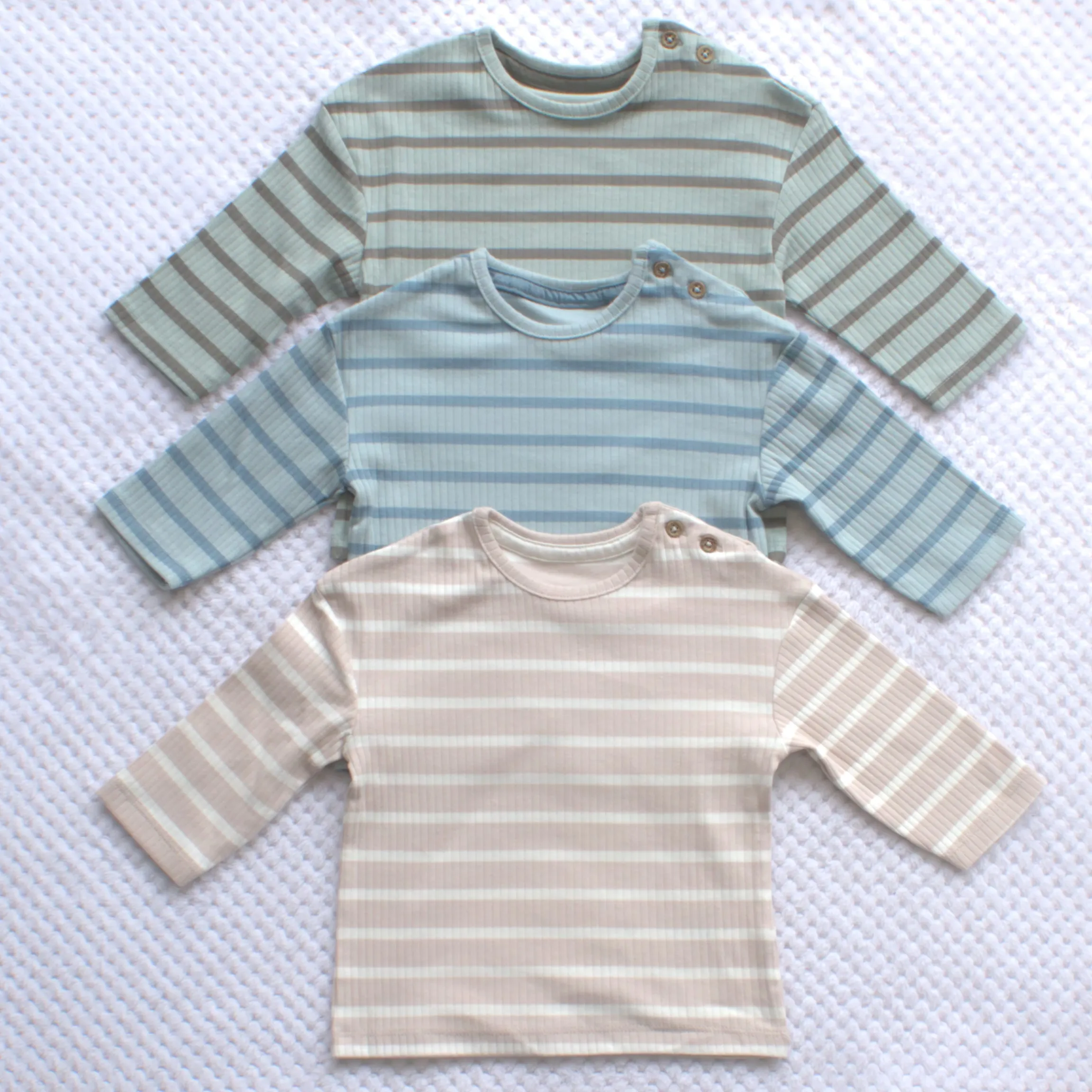 3 Pack Striped long-sleeved tops 3-6m Only