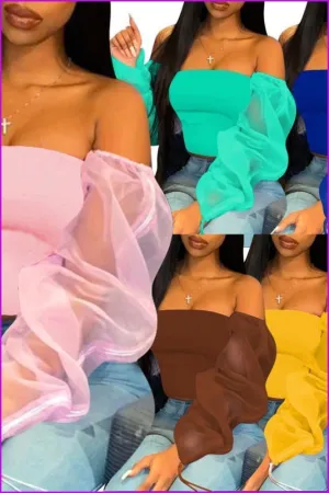 6 Colors Casual Mesh top