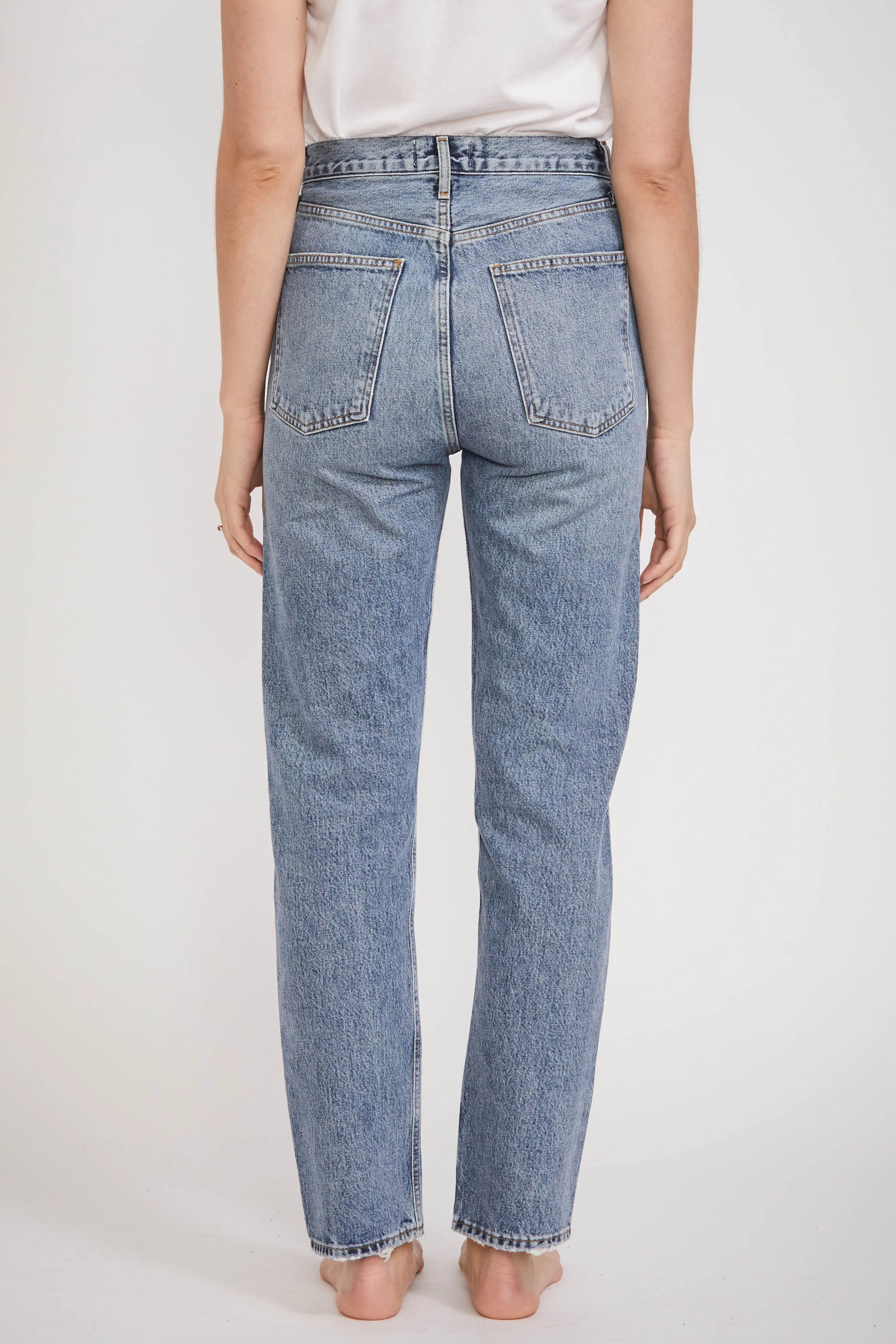 90's Pinch Waist High Straight Navigate