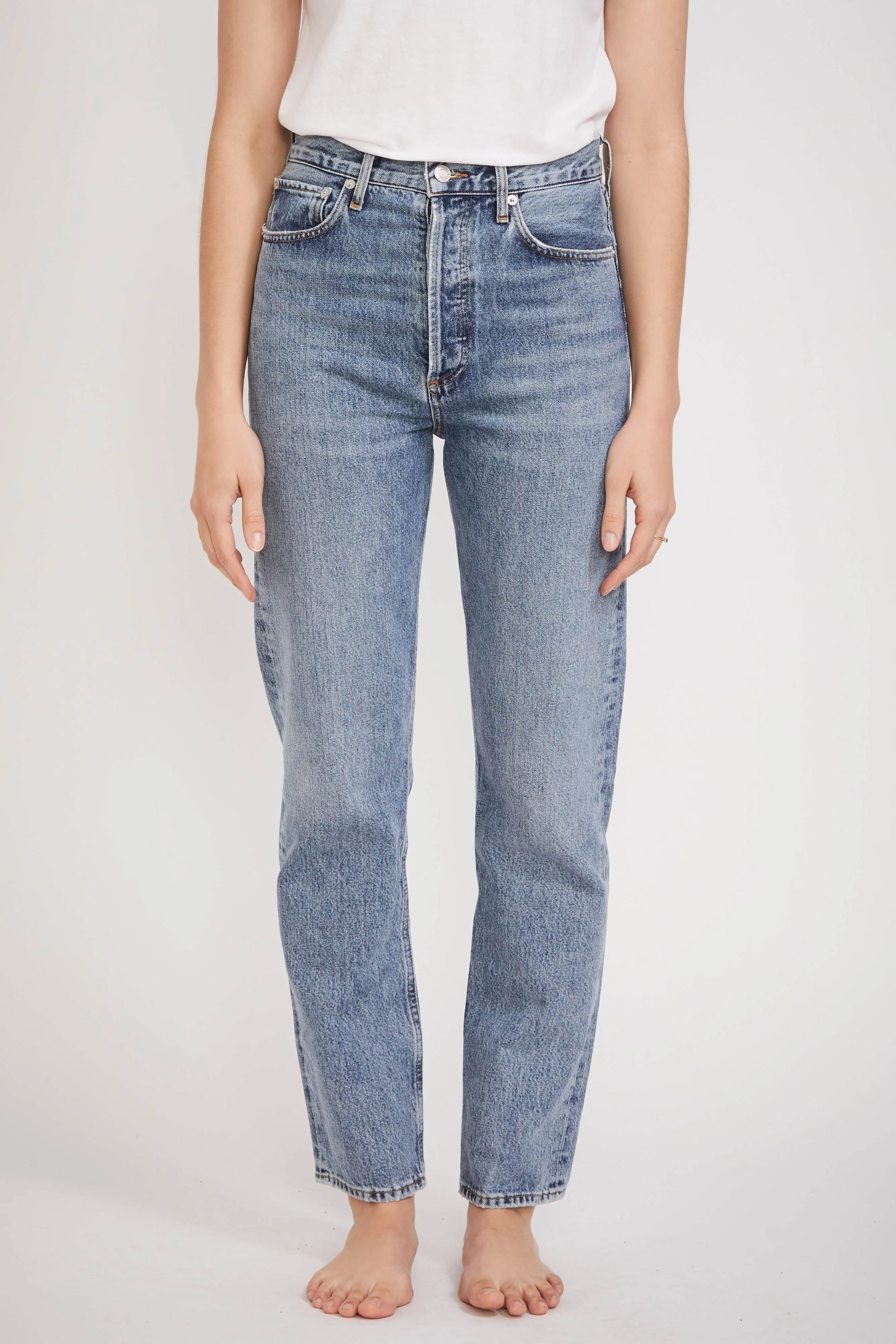 90's Pinch Waist High Straight Navigate