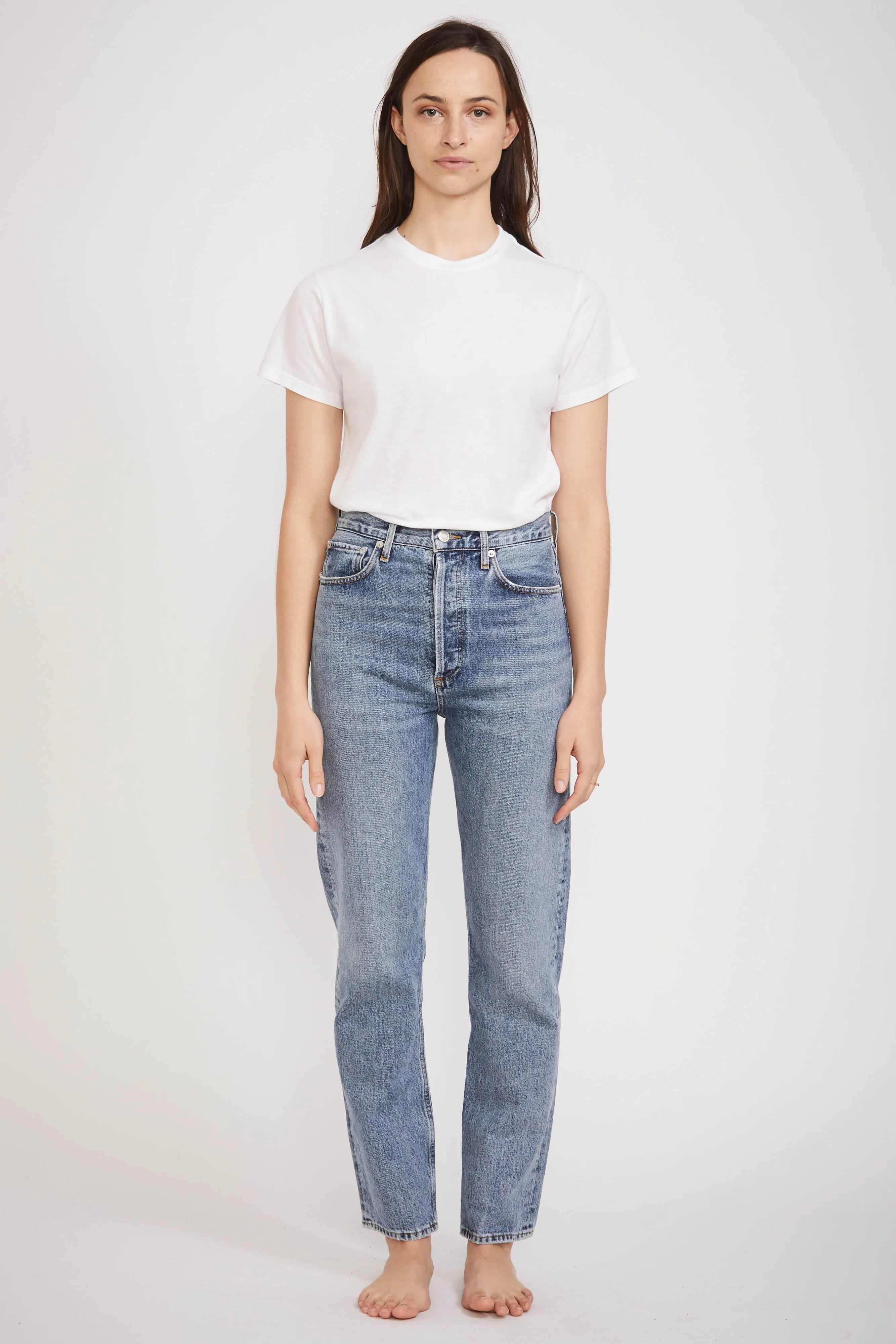 90's Pinch Waist High Straight Navigate