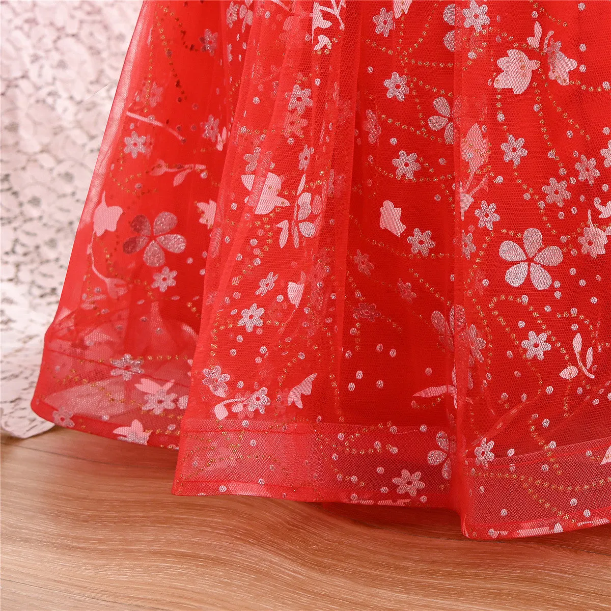 AL003 3-10years old Yoliyolei Puffy Trailing Party Dress Girls Halloween Sweet Princess Baby Kids Birthday Clothing Child Wedding Retro Dress