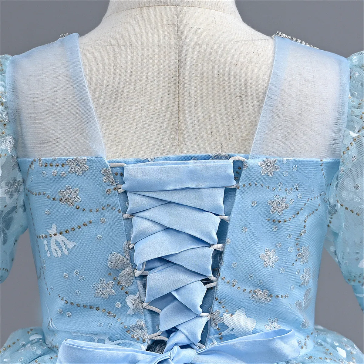 AL003 3-10years old Yoliyolei Puffy Trailing Party Dress Girls Halloween Sweet Princess Baby Kids Birthday Clothing Child Wedding Retro Dress
