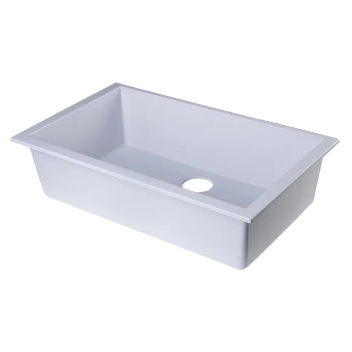 ALFI brand AB3020UM 30" Undermount Single Bowl Granite Composite Kitchen Sink