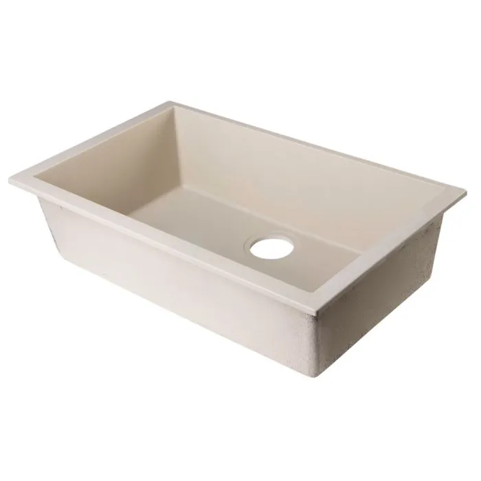 ALFI brand AB3020UM 30" Undermount Single Bowl Granite Composite Kitchen Sink