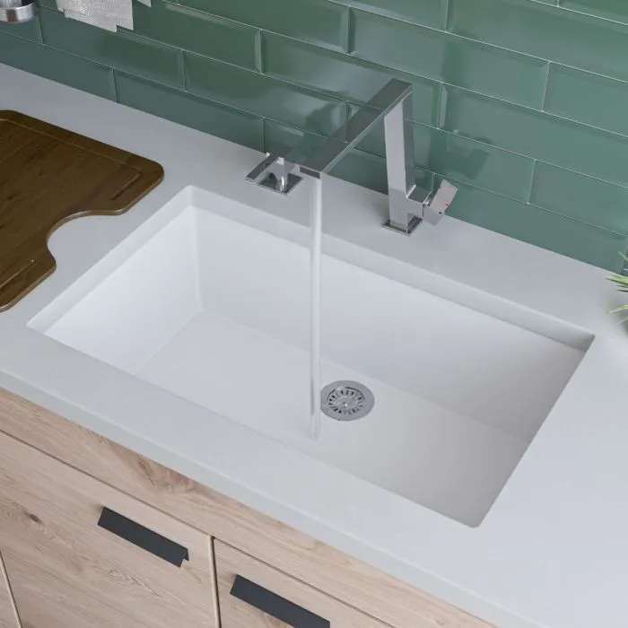 ALFI brand AB3020UM 30" Undermount Single Bowl Granite Composite Kitchen Sink