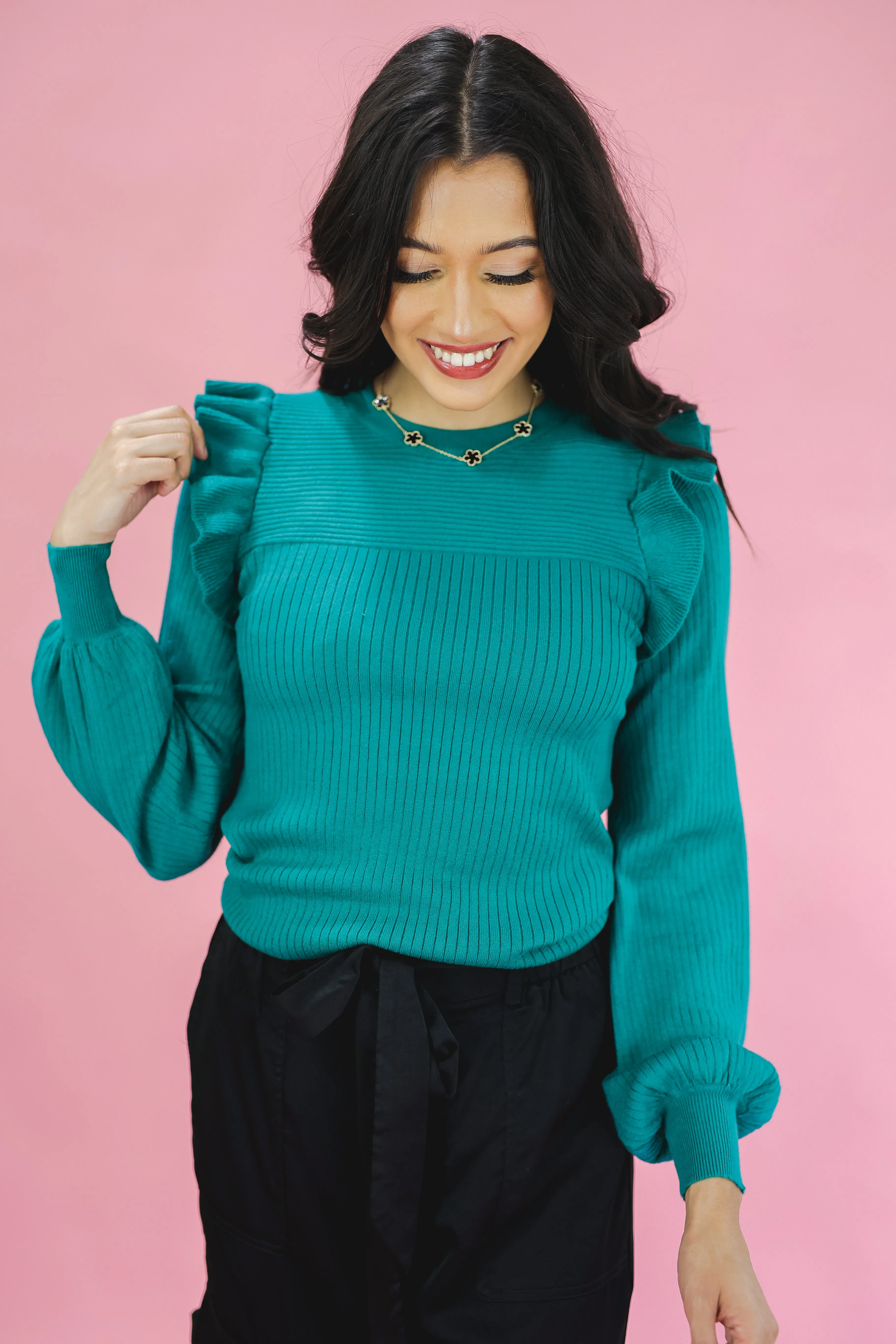 Alpine Green Knit Sweater