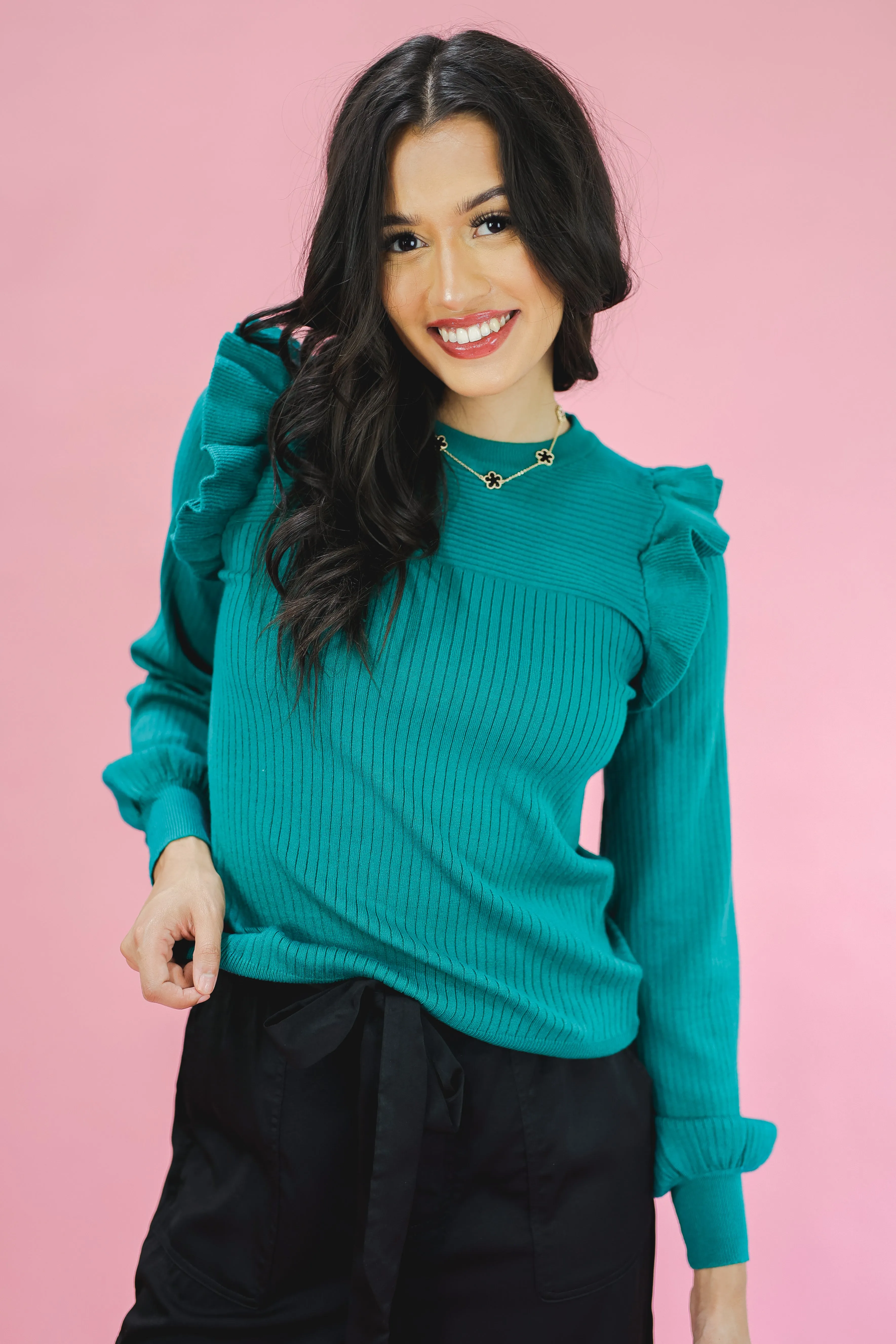 Alpine Green Knit Sweater