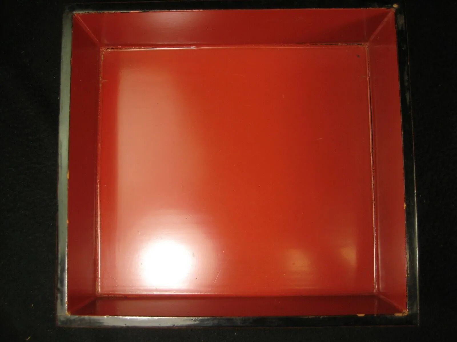 Antique Japanese C.1920 2 Layer Lidded Lacquer Kasane Jubako Bento Box