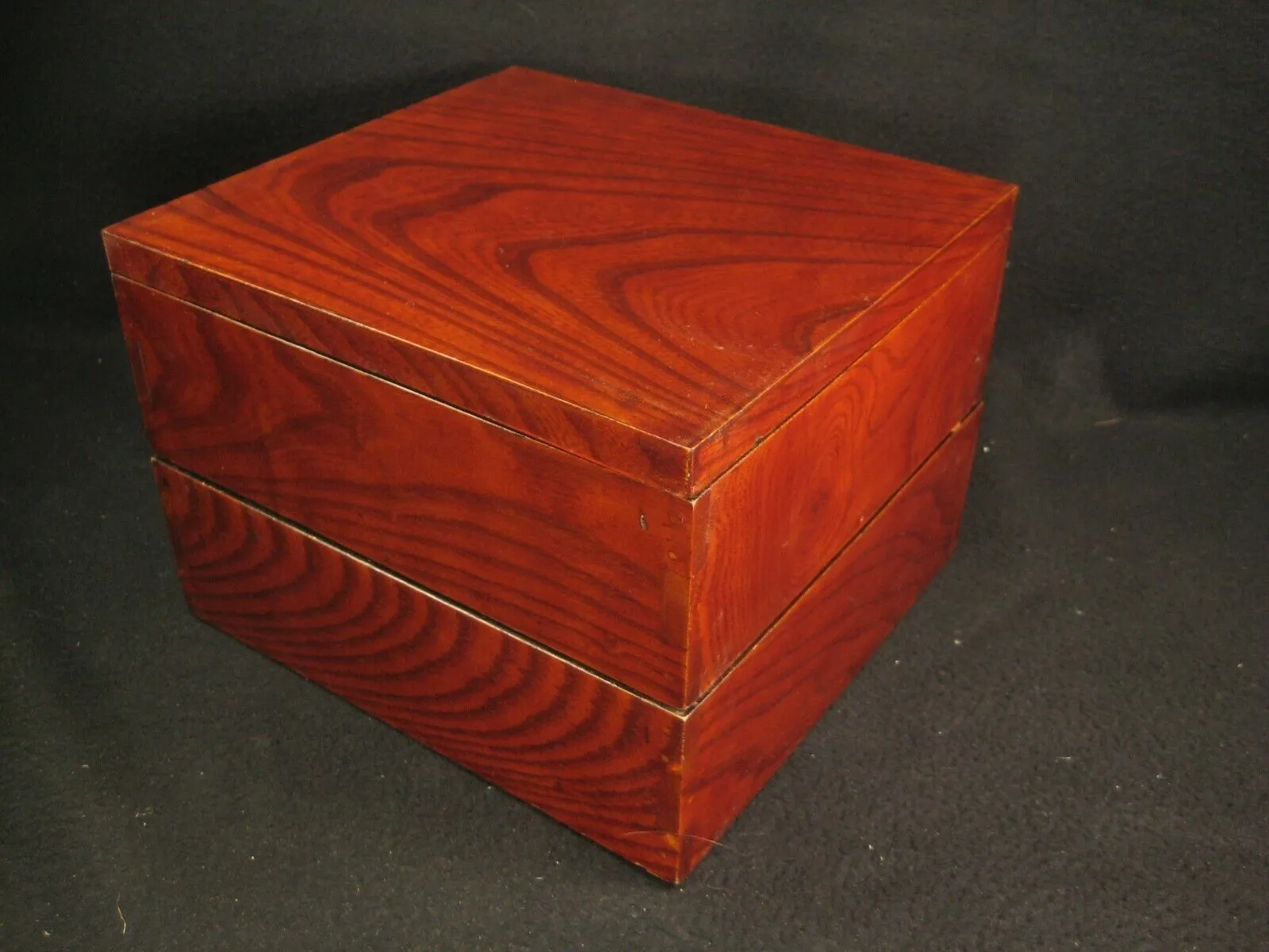 Antique Japanese C.1920 2 Layer Lidded Lacquer Kasane Jubako Bento Box