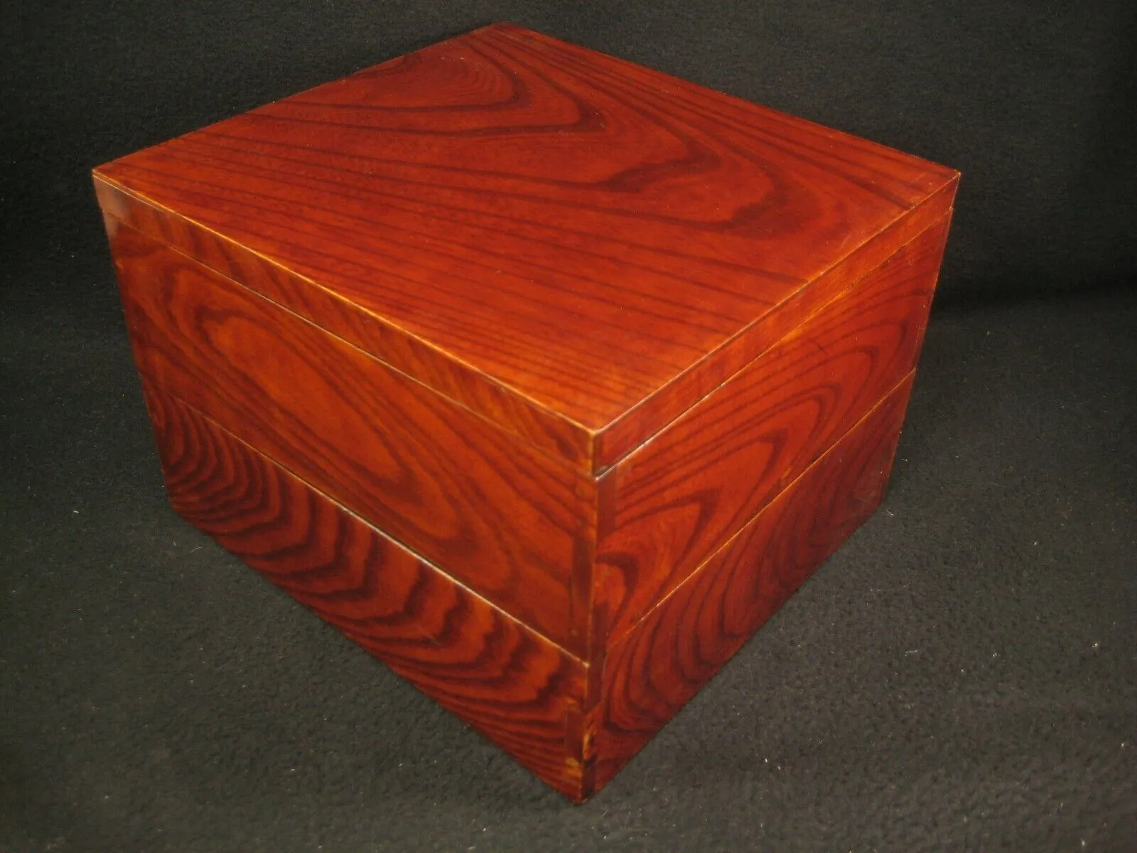 Antique Japanese C.1920 2 Layer Lidded Lacquer Kasane Jubako Bento Box