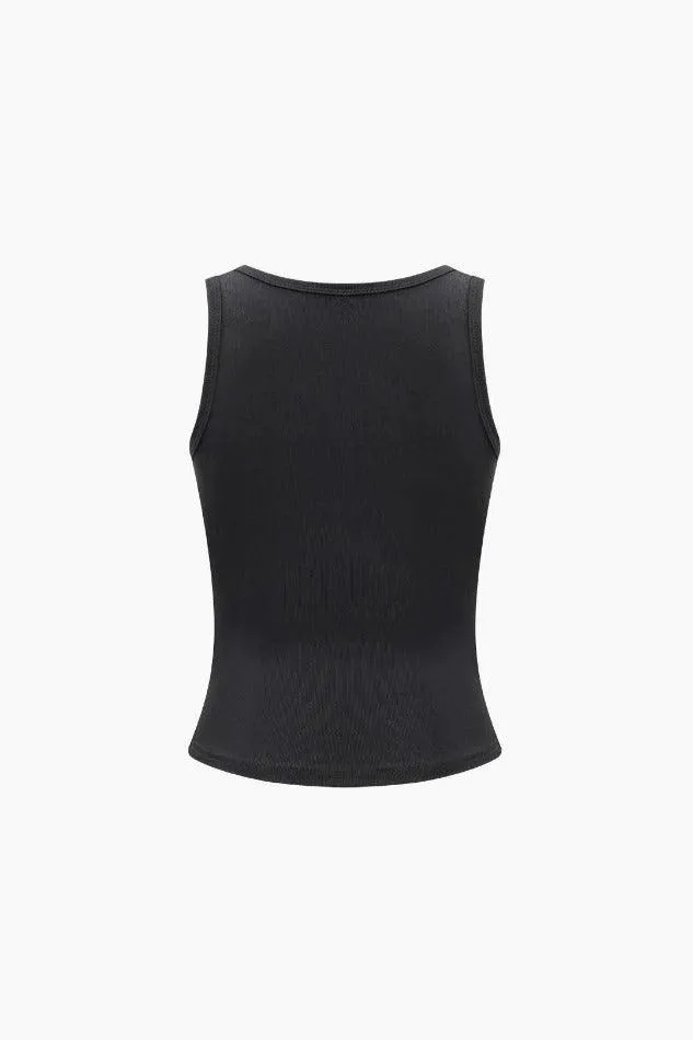 Asymmetric Ruched Tank Top