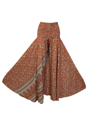 Boho Squash Orange Floral Palazzo Pants – Breezy, Elegant & Stylish SM
