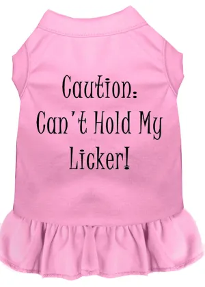 Can't Hold My Licker Screen Print Dress Light Pink Lg (14)