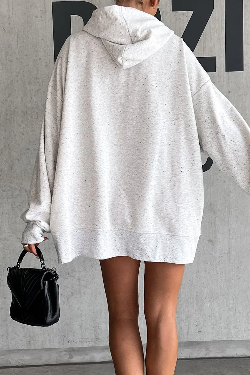 Casual Solid Patch Hooded Collar Tops