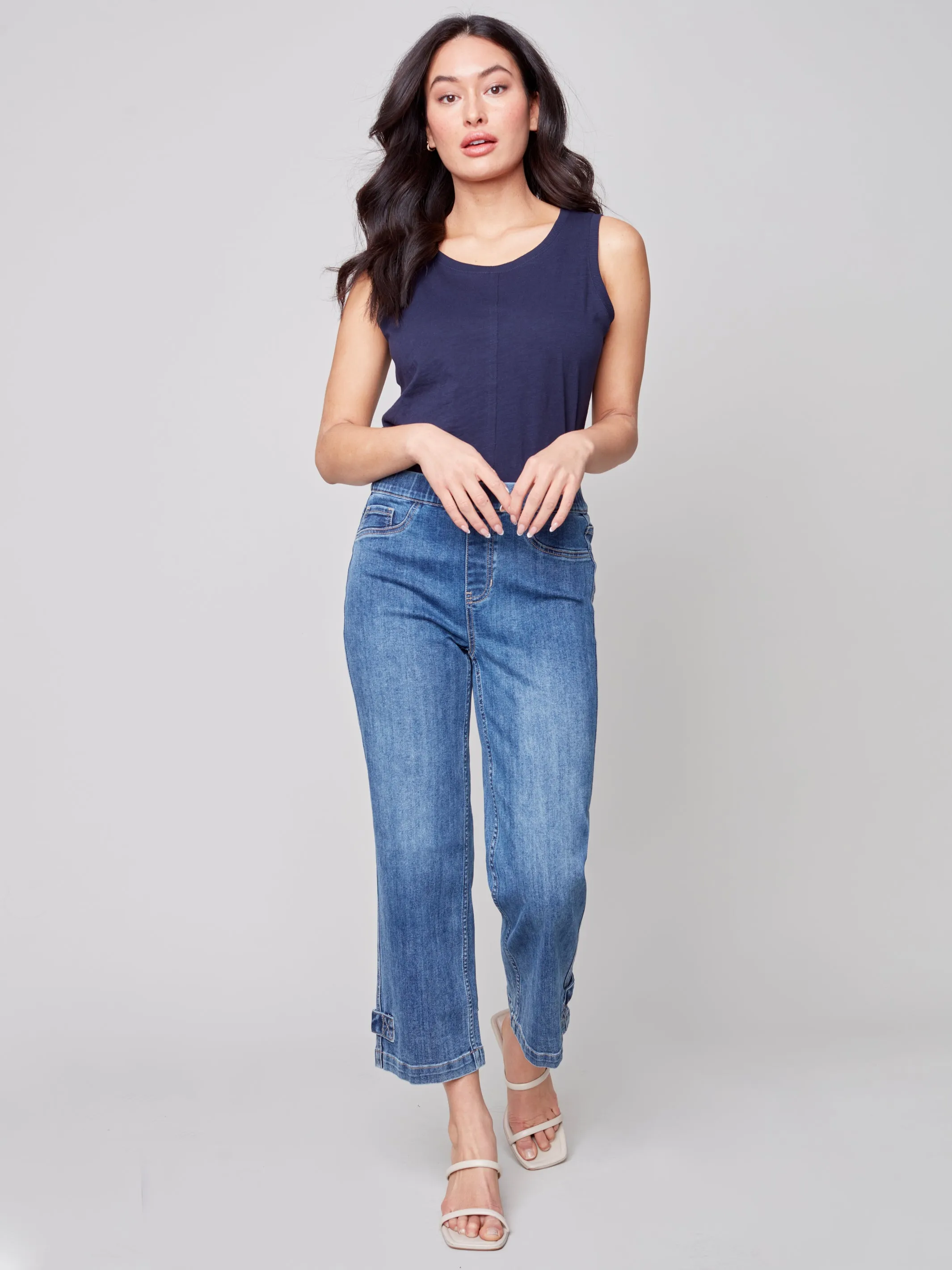 Charlie B Spring/Summer 2023-C5404-431A-Denim Pant Medium Blue