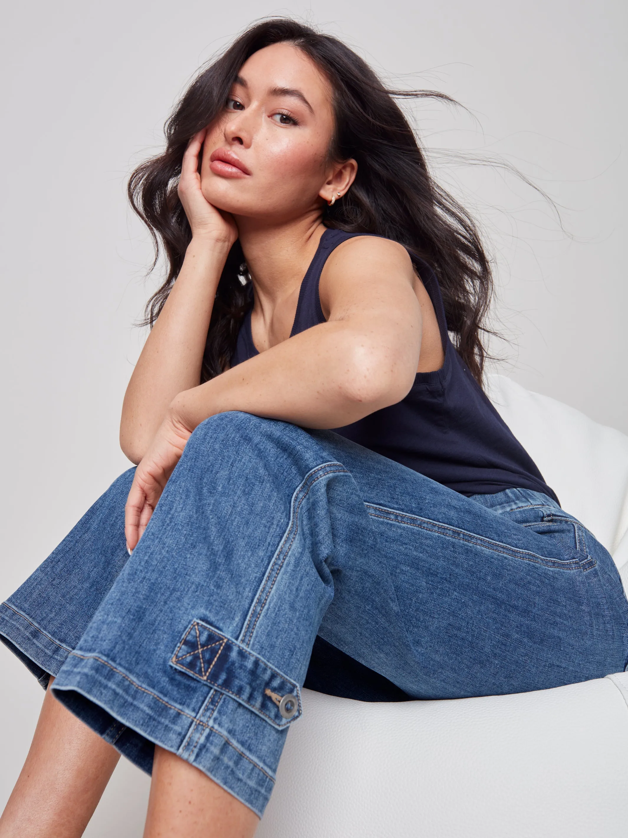 Charlie B Spring/Summer 2023-C5404-431A-Denim Pant Medium Blue
