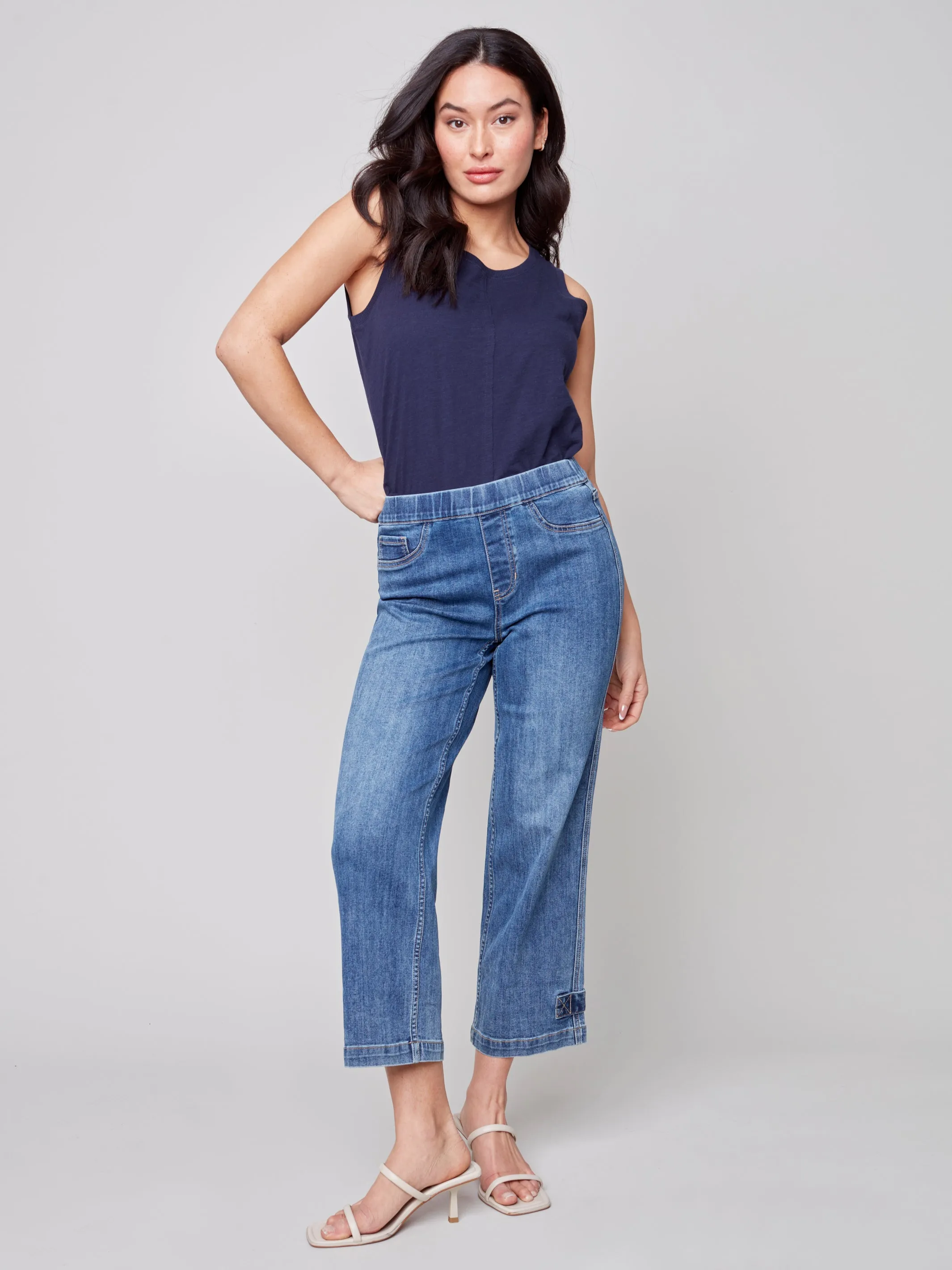 Charlie B Spring/Summer 2023-C5404-431A-Denim Pant Medium Blue