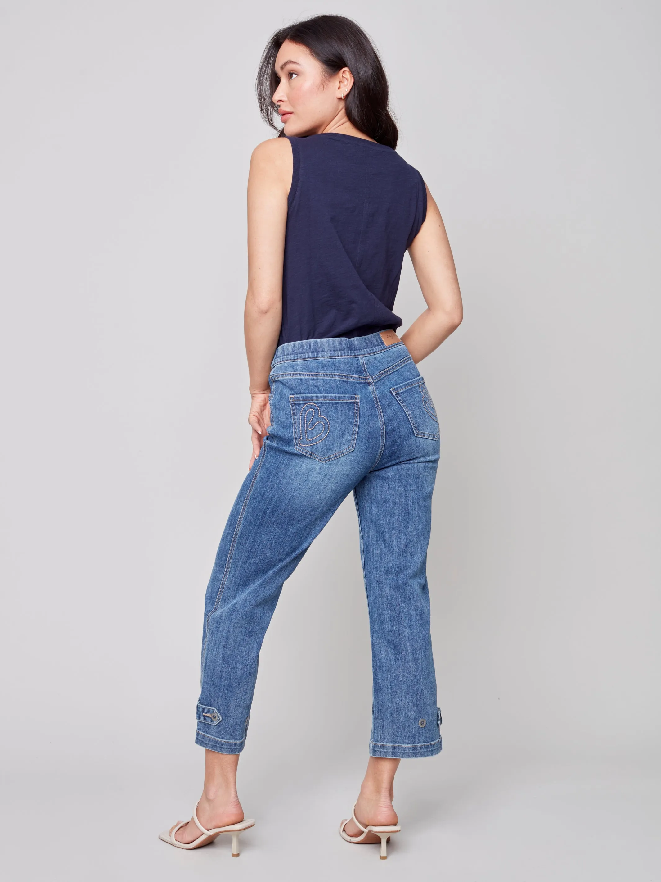 Charlie B Spring/Summer 2023-C5404-431A-Denim Pant Medium Blue