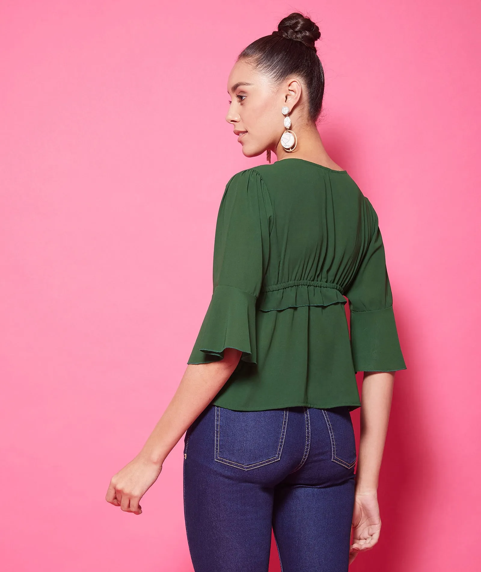Chimpaaanzee Polyester Regular Tops - Green
