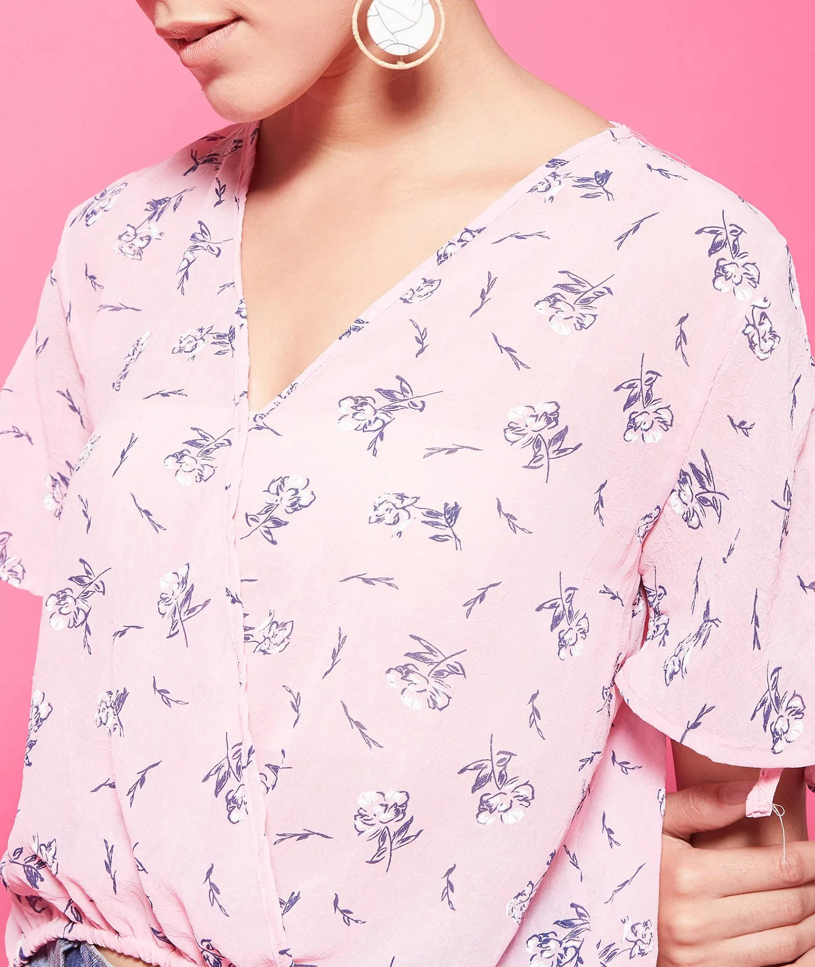 Chimpaaanzee Polyester Regular Tops - Pink