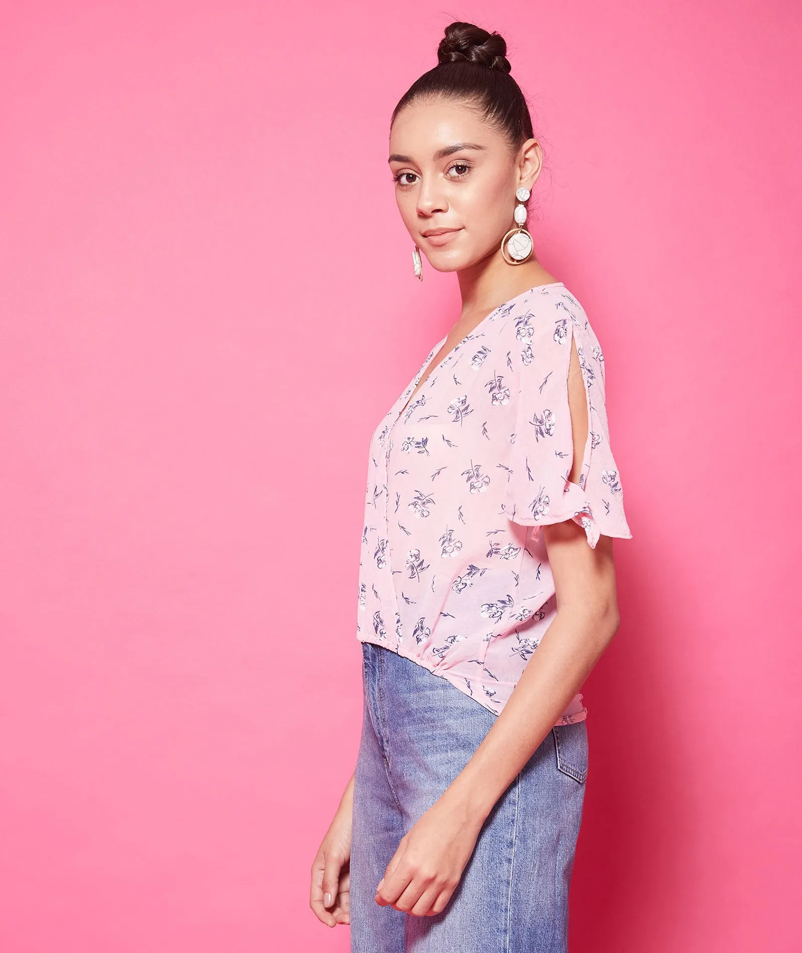 Chimpaaanzee Polyester Regular Tops - Pink