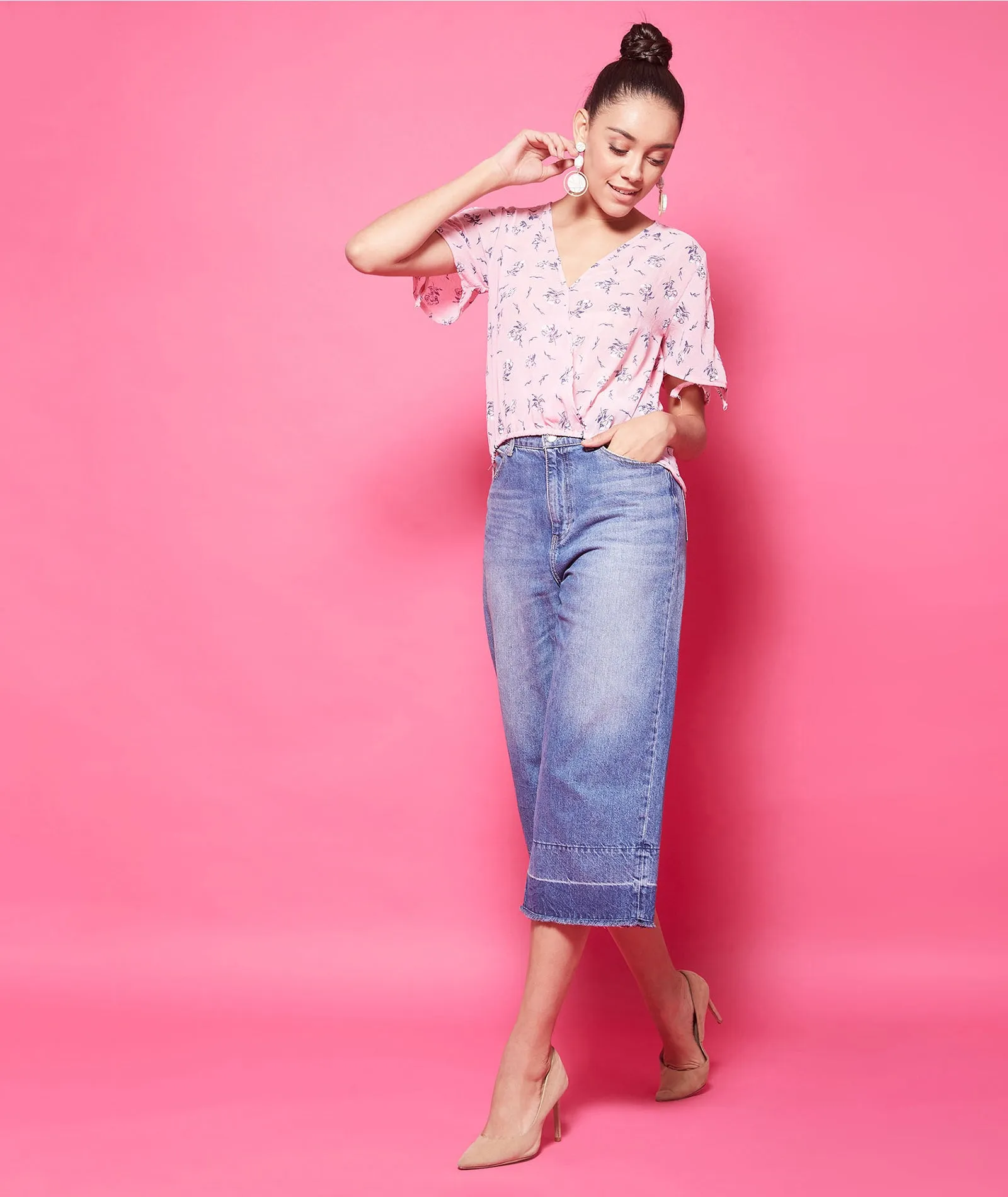 Chimpaaanzee Polyester Regular Tops - Pink
