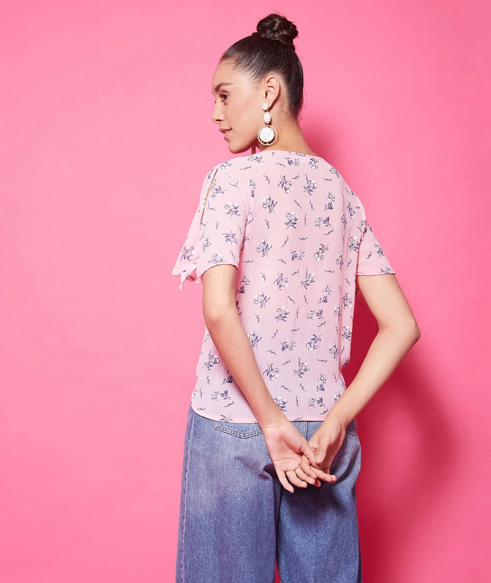 Chimpaaanzee Polyester Regular Tops - Pink