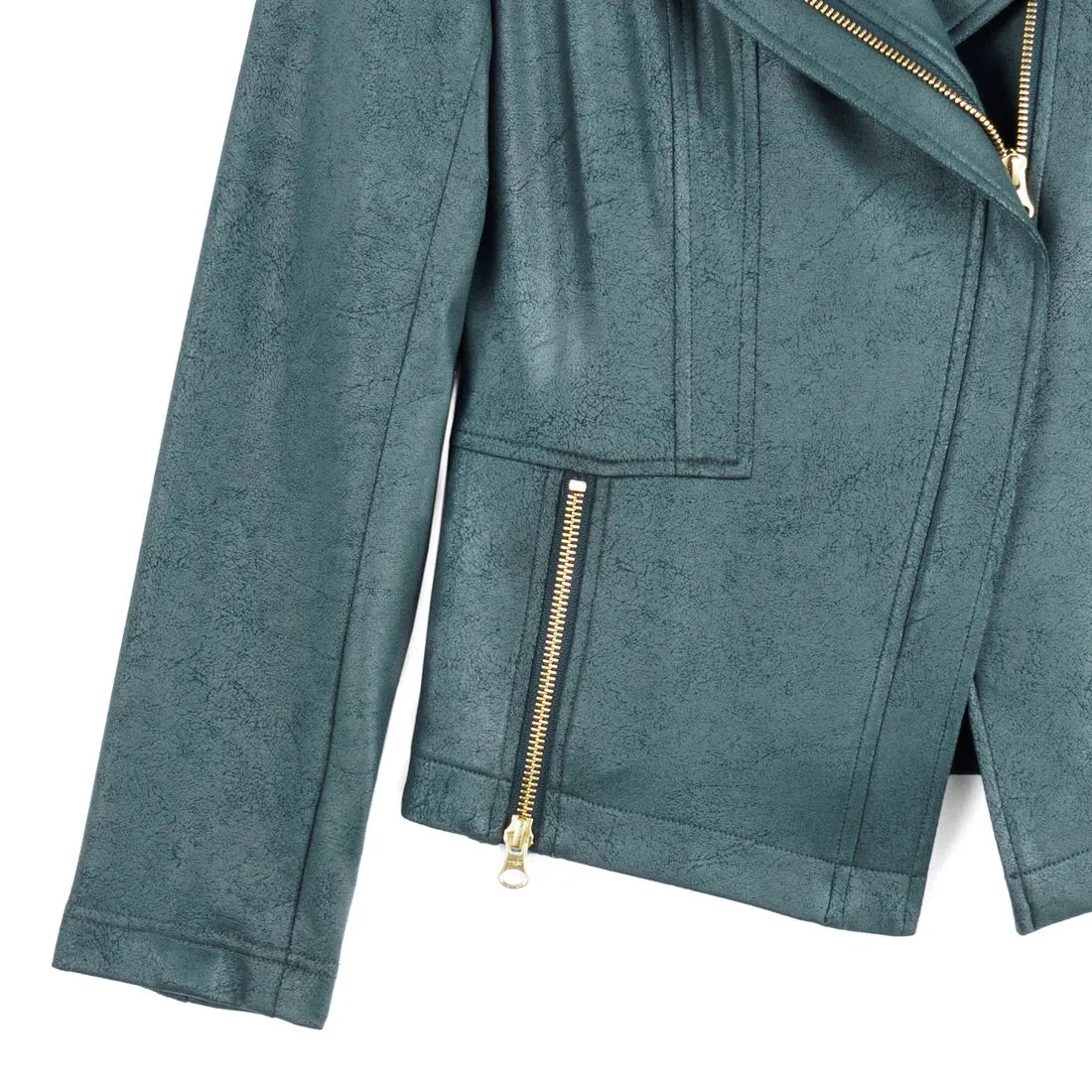 Clara Sunwoo Liquid Leather Signature Jacket Hunter
