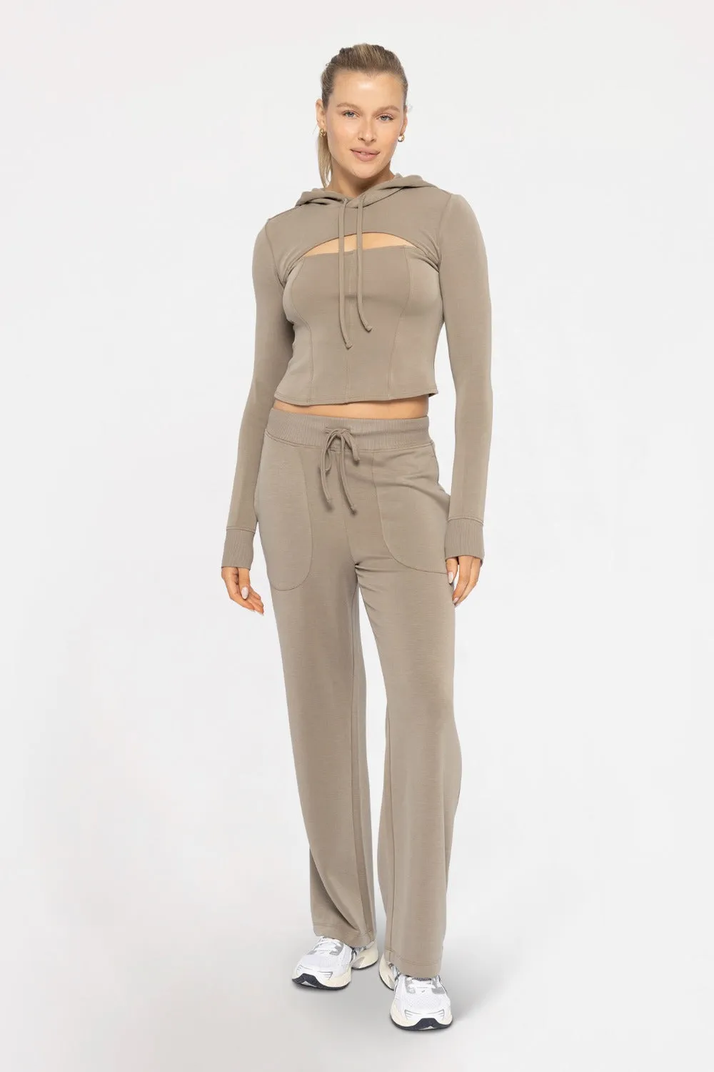 Corsetedge Statement Hoodie - Warm Grey