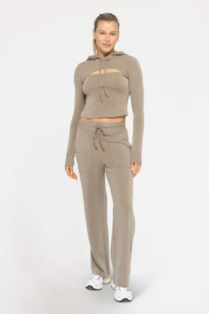 Corsetedge Statement Hoodie - Warm Grey