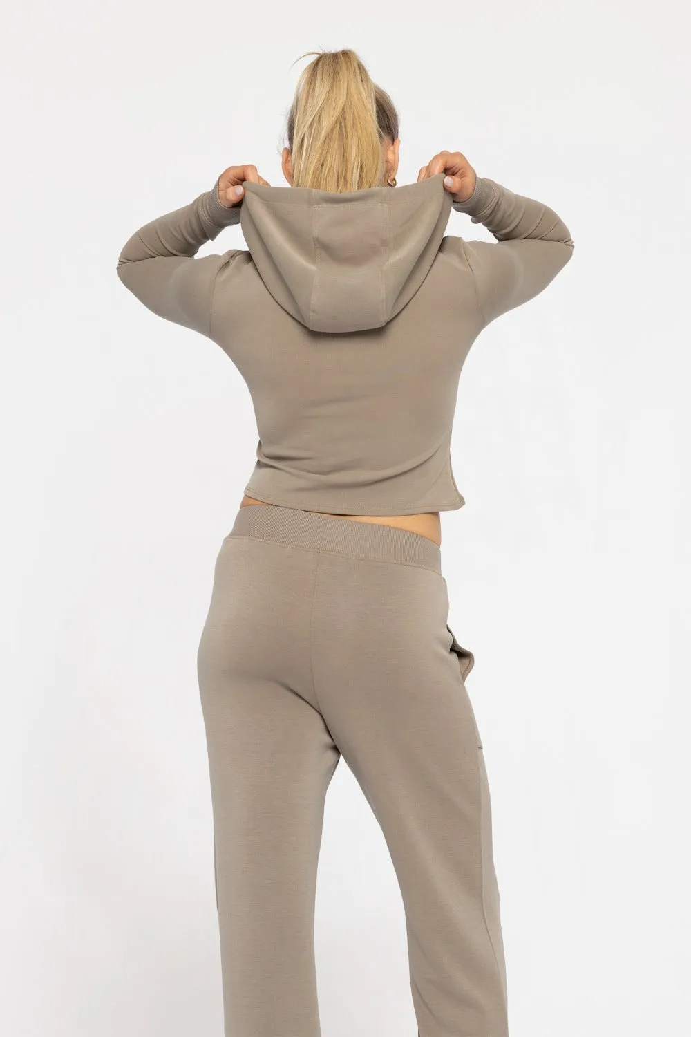 Corsetedge Statement Hoodie - Warm Grey