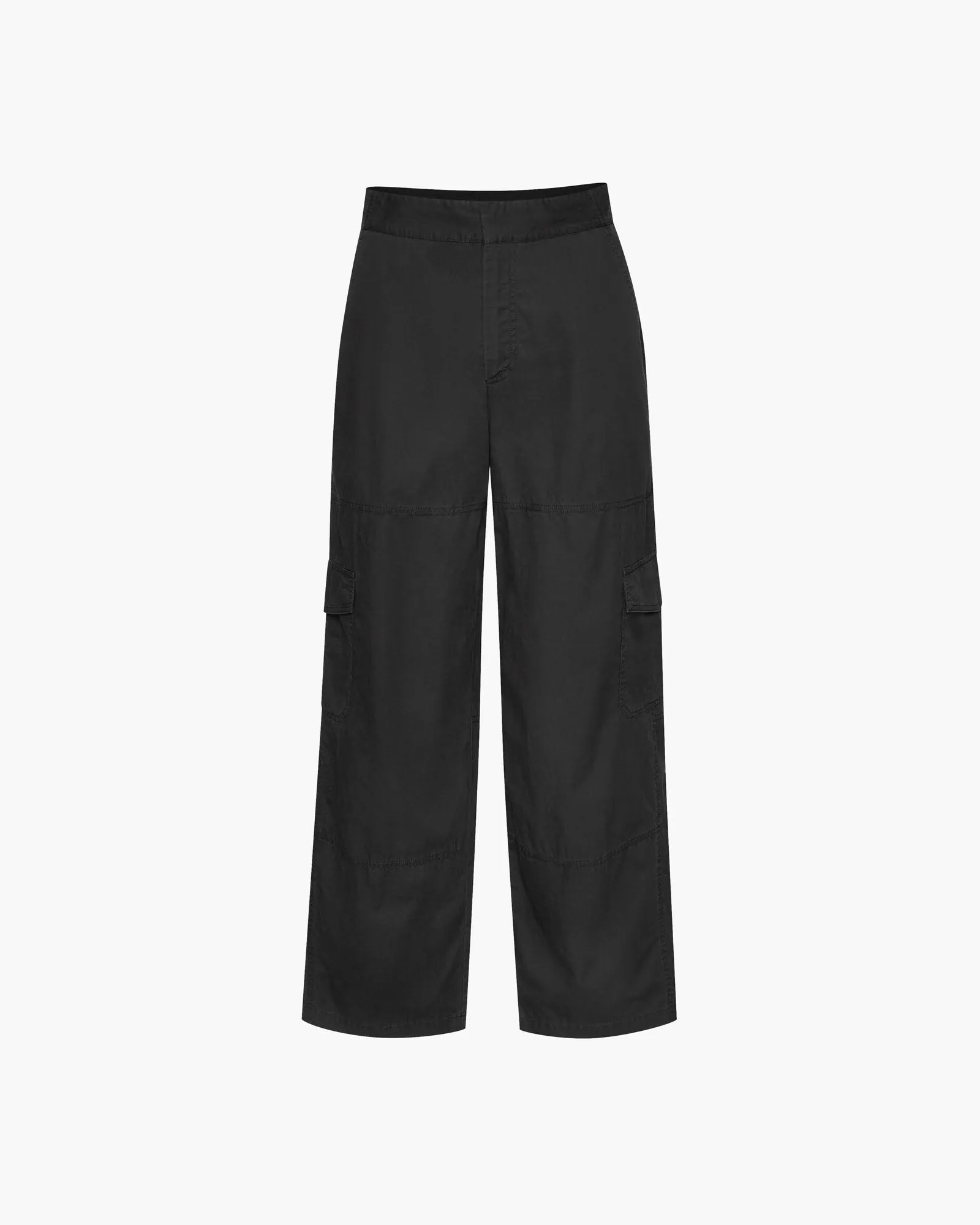 Cotton Poplin Cargo Pants - Black