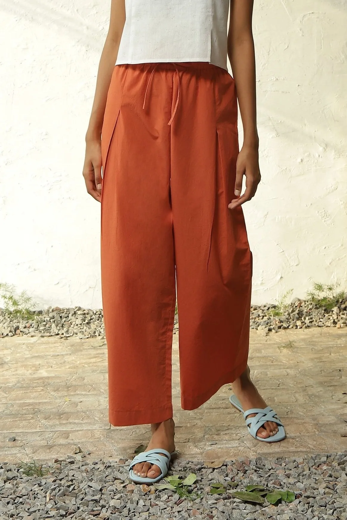 Crimson Pleated Pants