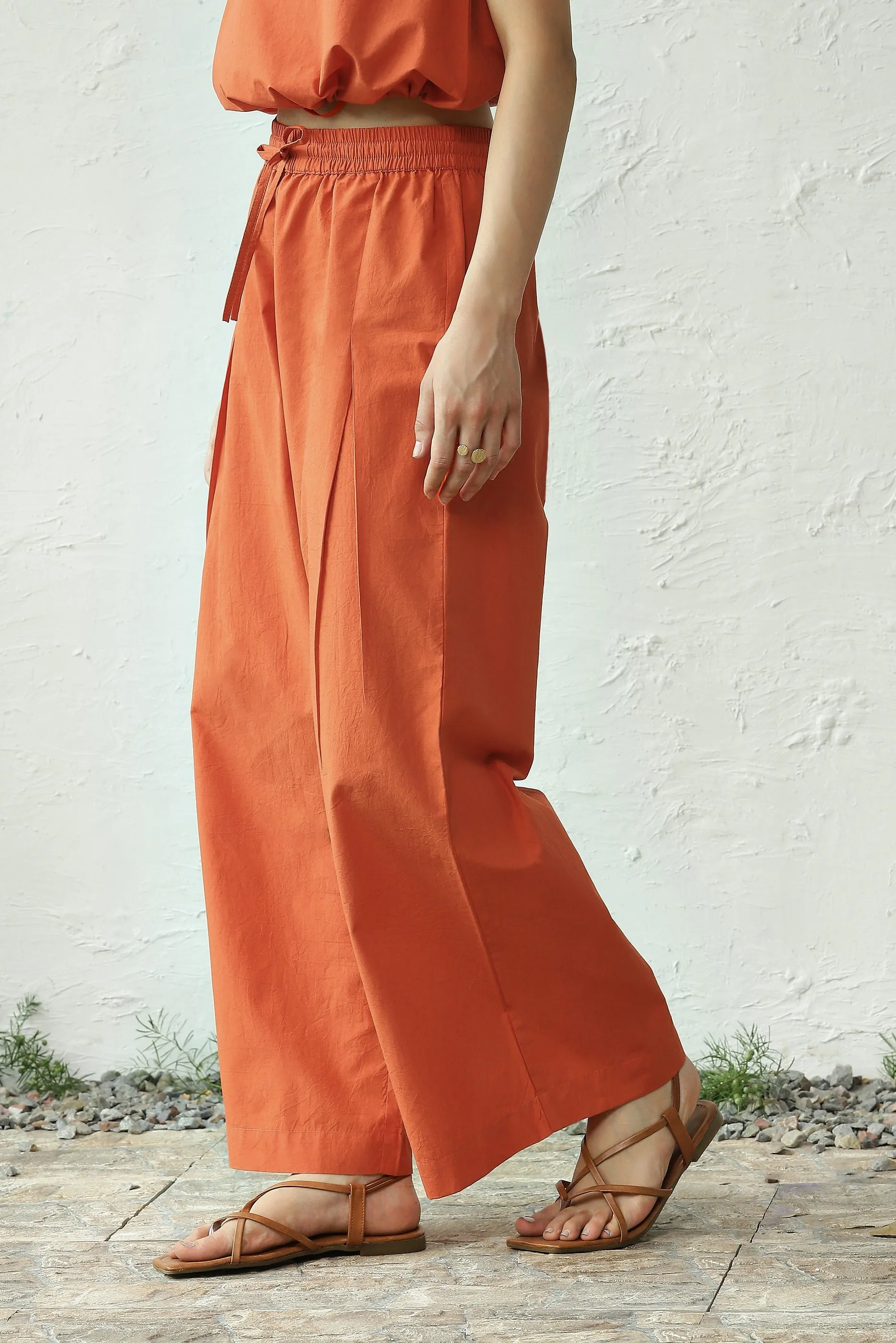 Crimson Pleated Pants