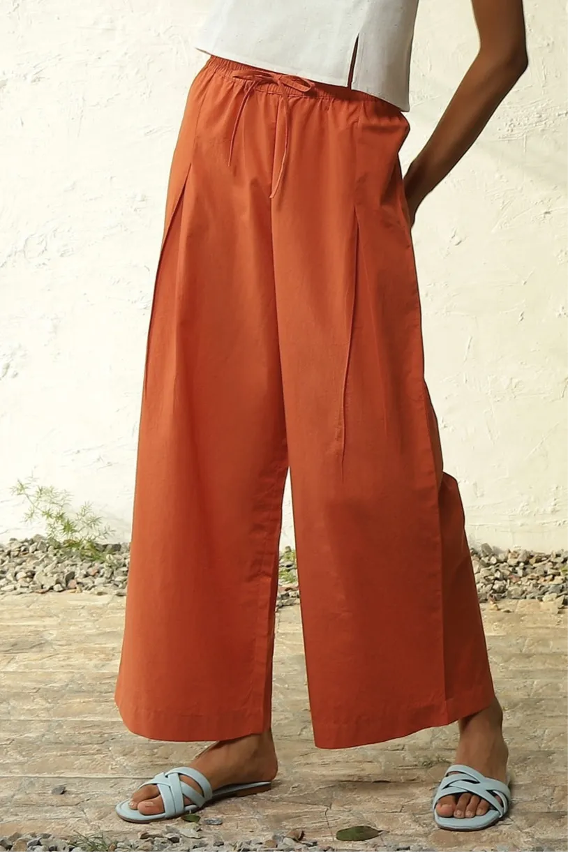 Crimson Pleated Pants