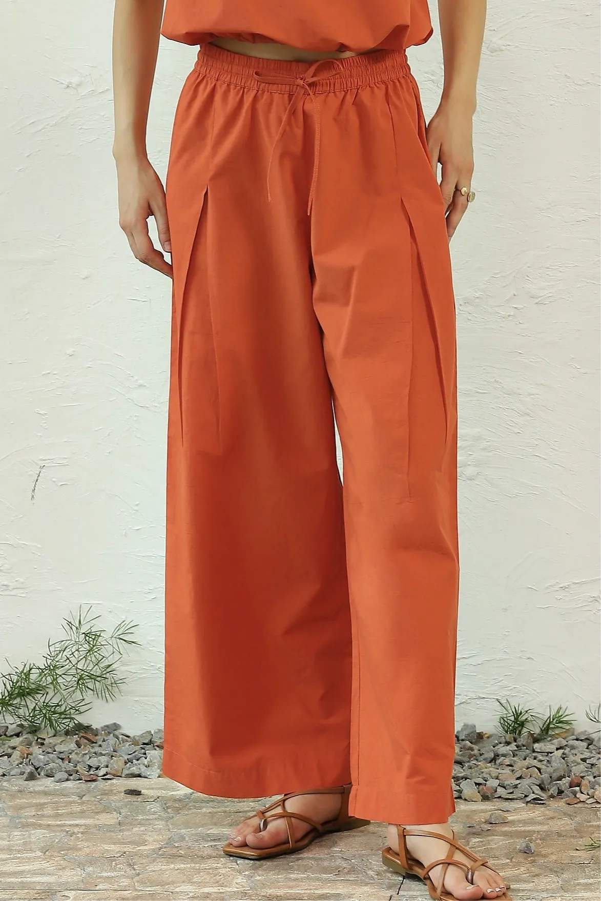 Crimson Pleated Pants