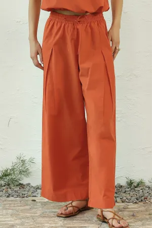 Crimson Pleated Pants