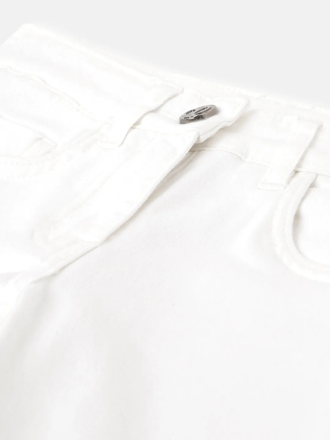 Elle Girls White Solid Skinny Fit Jeans