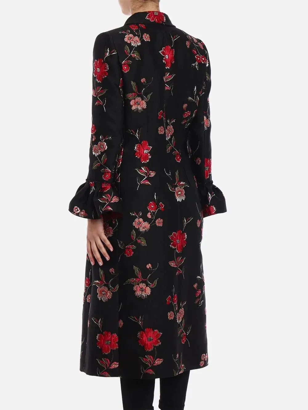 Floral-Jacquard Coat