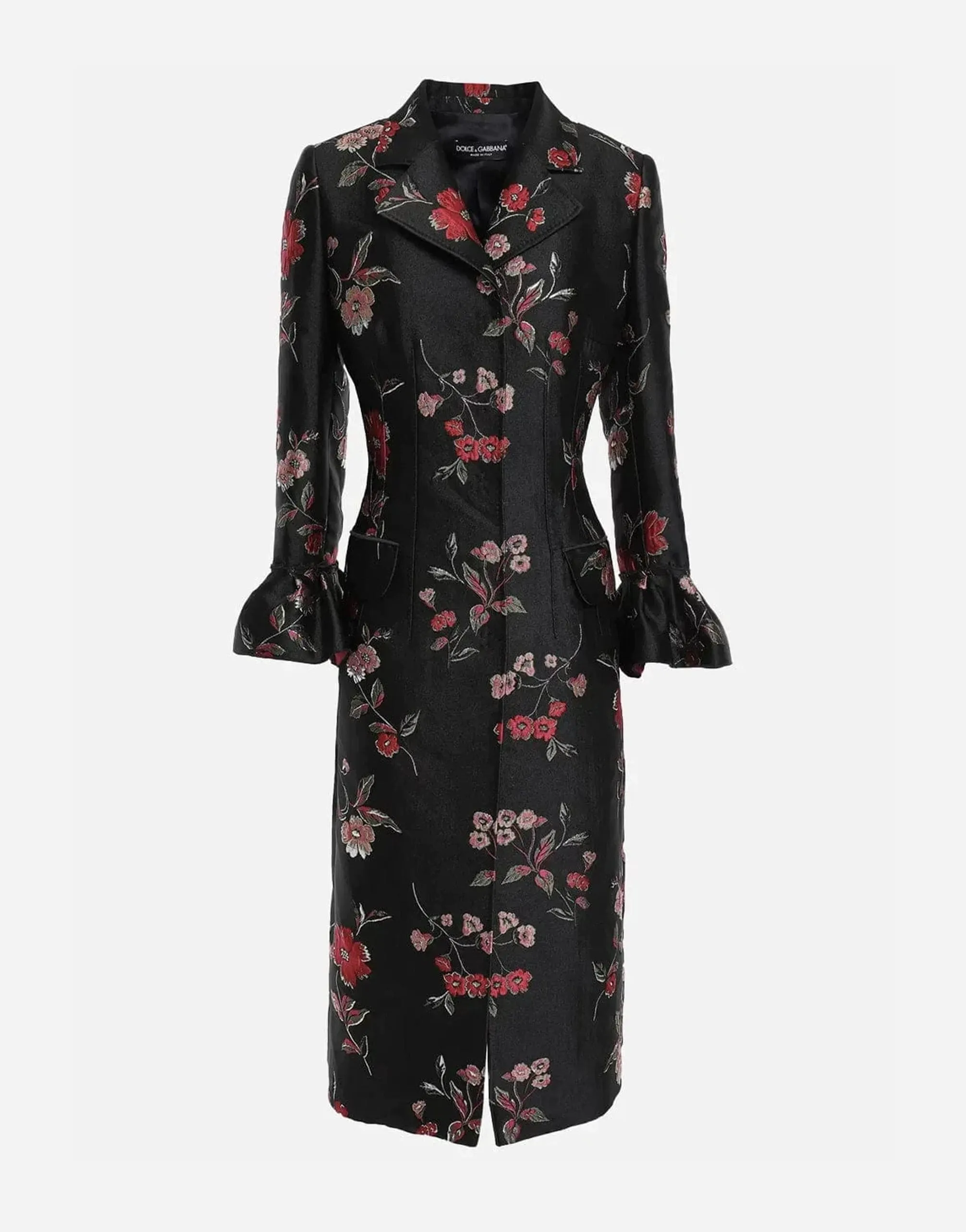 Floral-Jacquard Coat