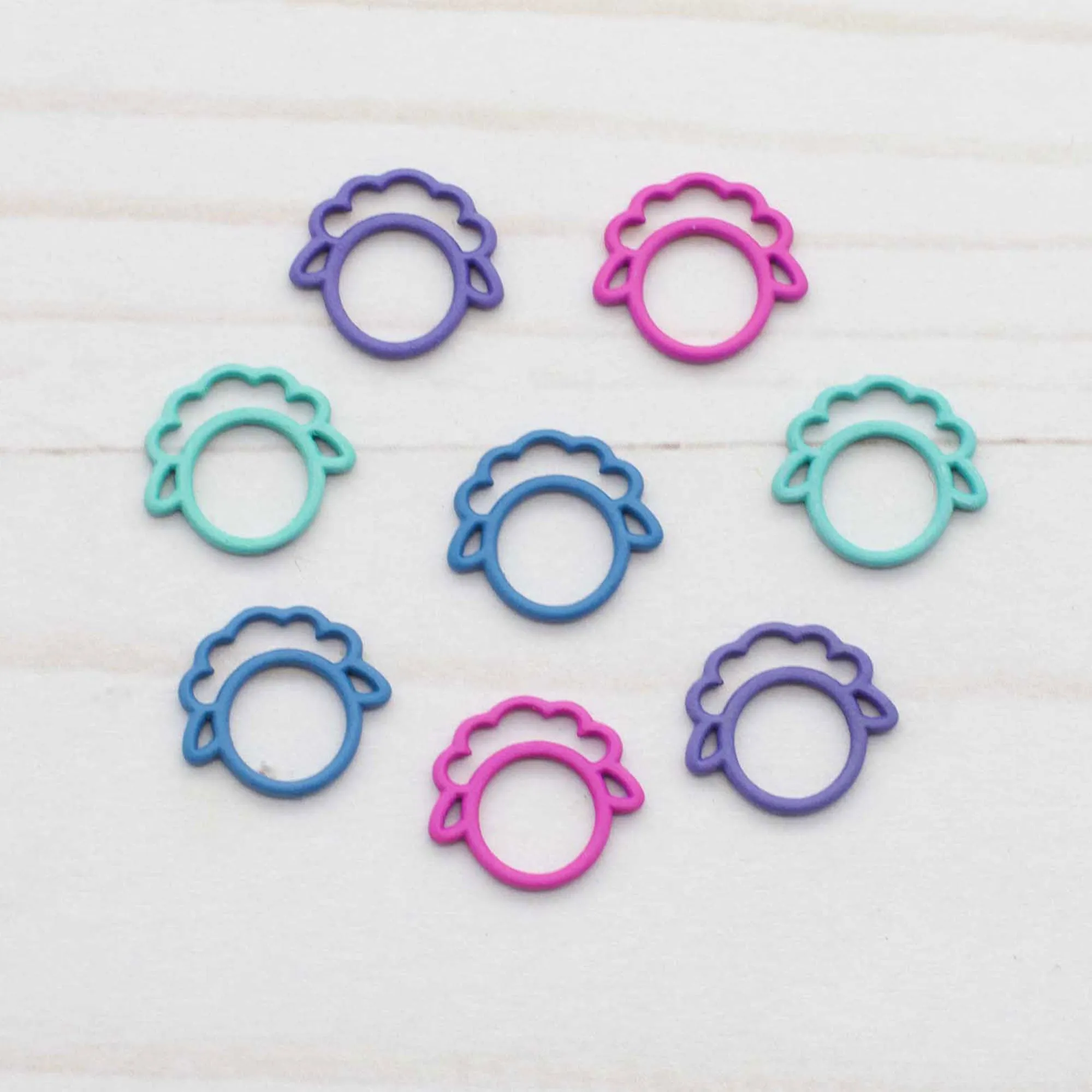 Fox & Pine Stitches Sheep Stitch Markers - Colorful Mix - Closed Ring