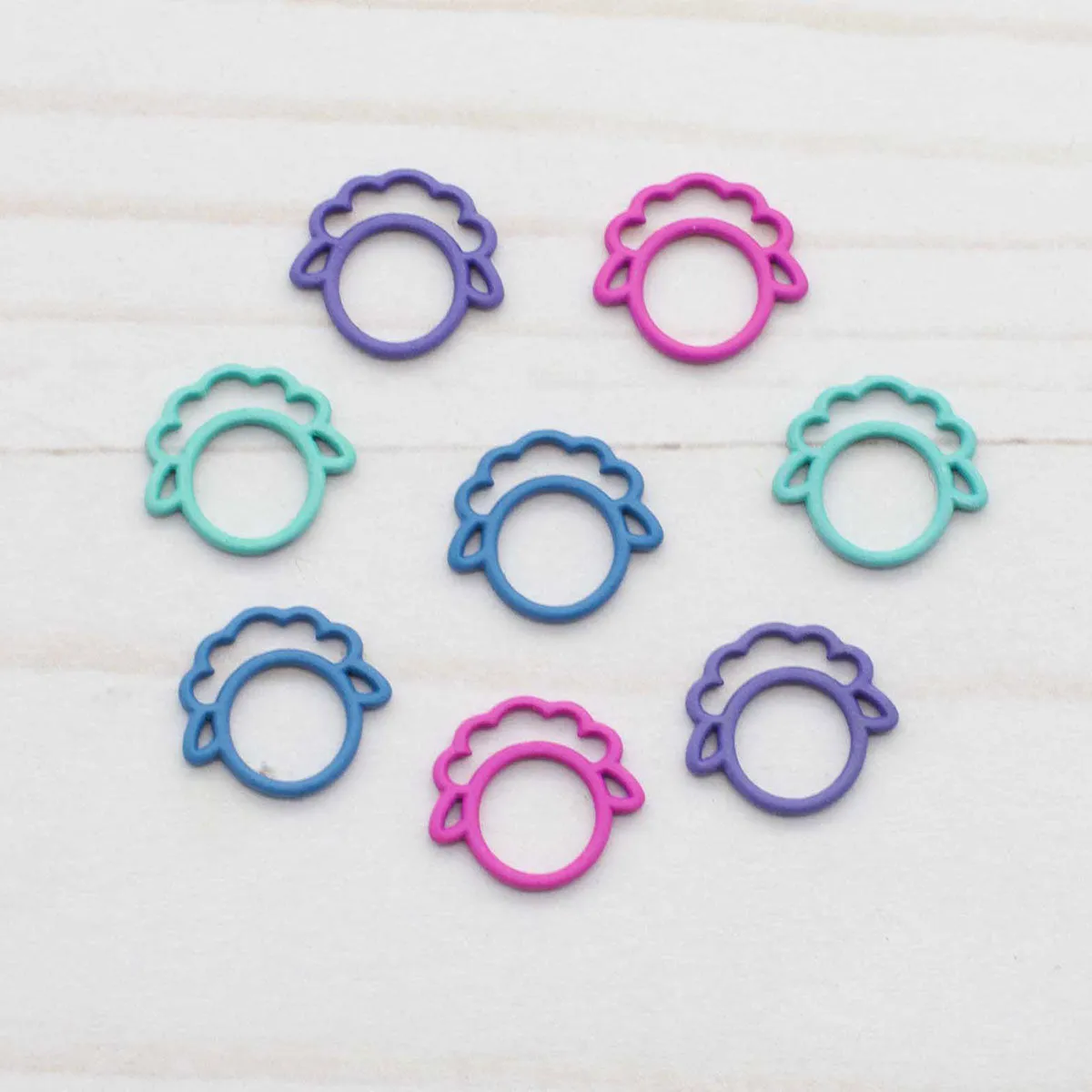 Fox & Pine Stitches Sheep Stitch Markers - Colorful Mix - Closed Ring