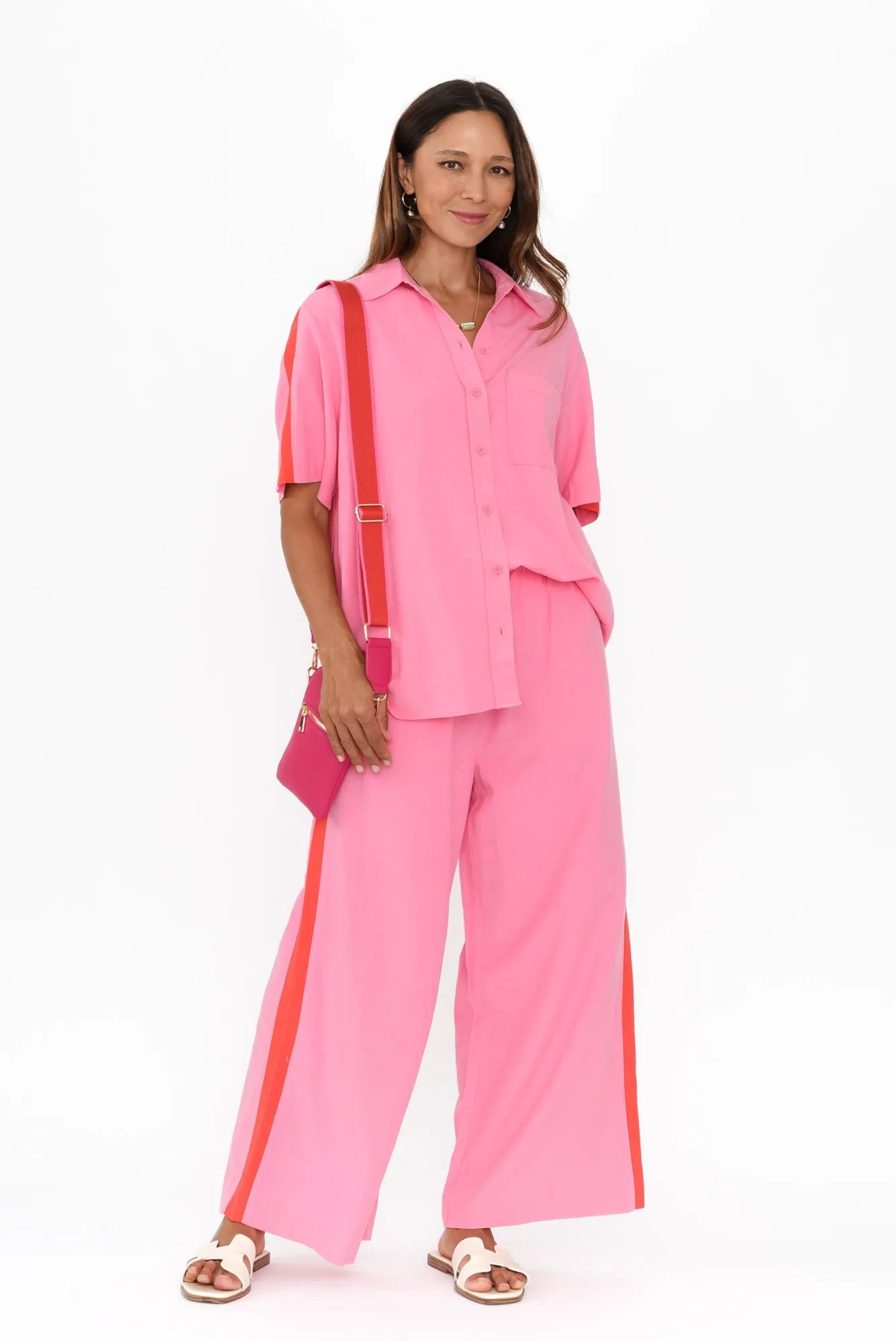 Francis Pink Stripe Drawstring Pants