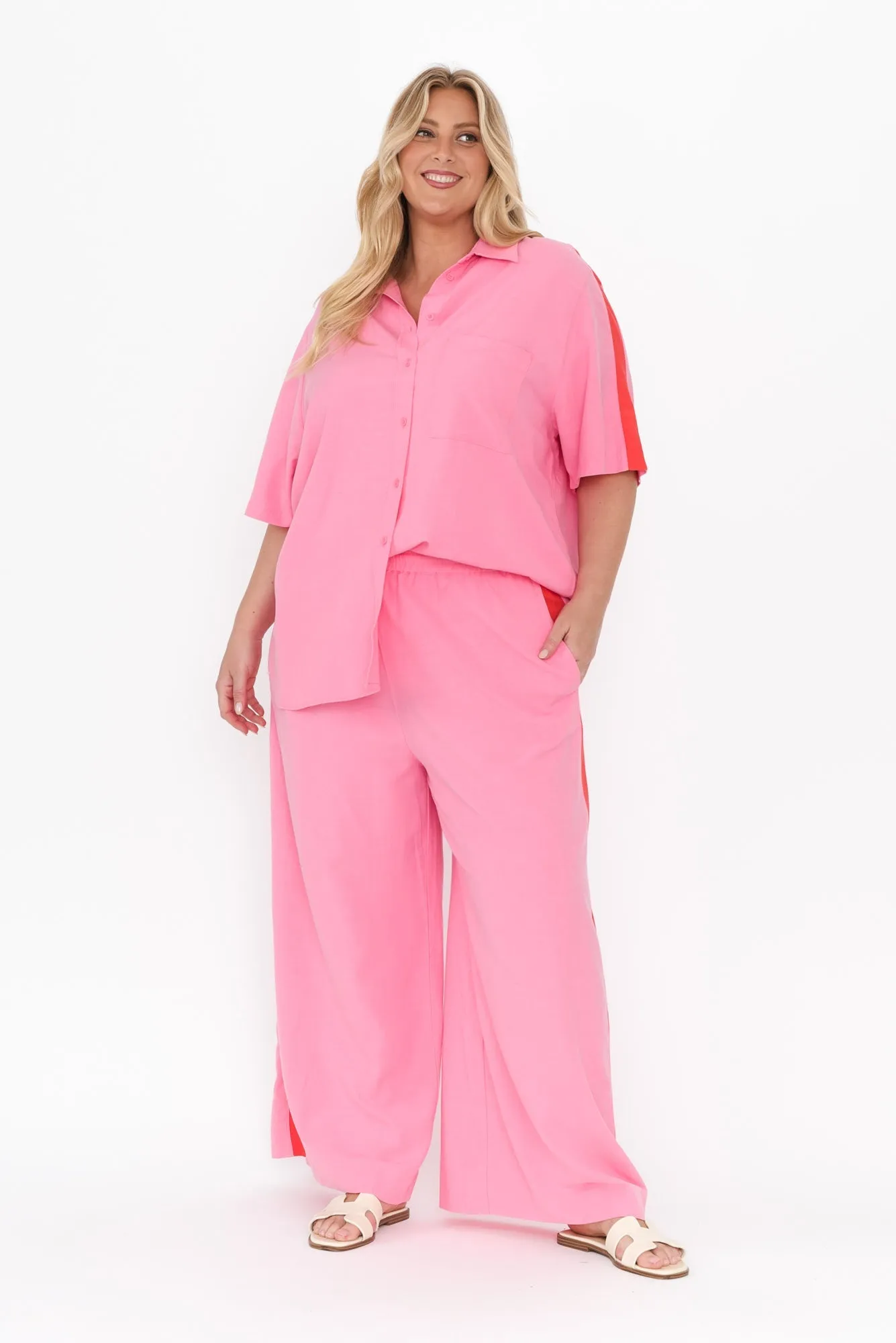 Francis Pink Stripe Drawstring Pants