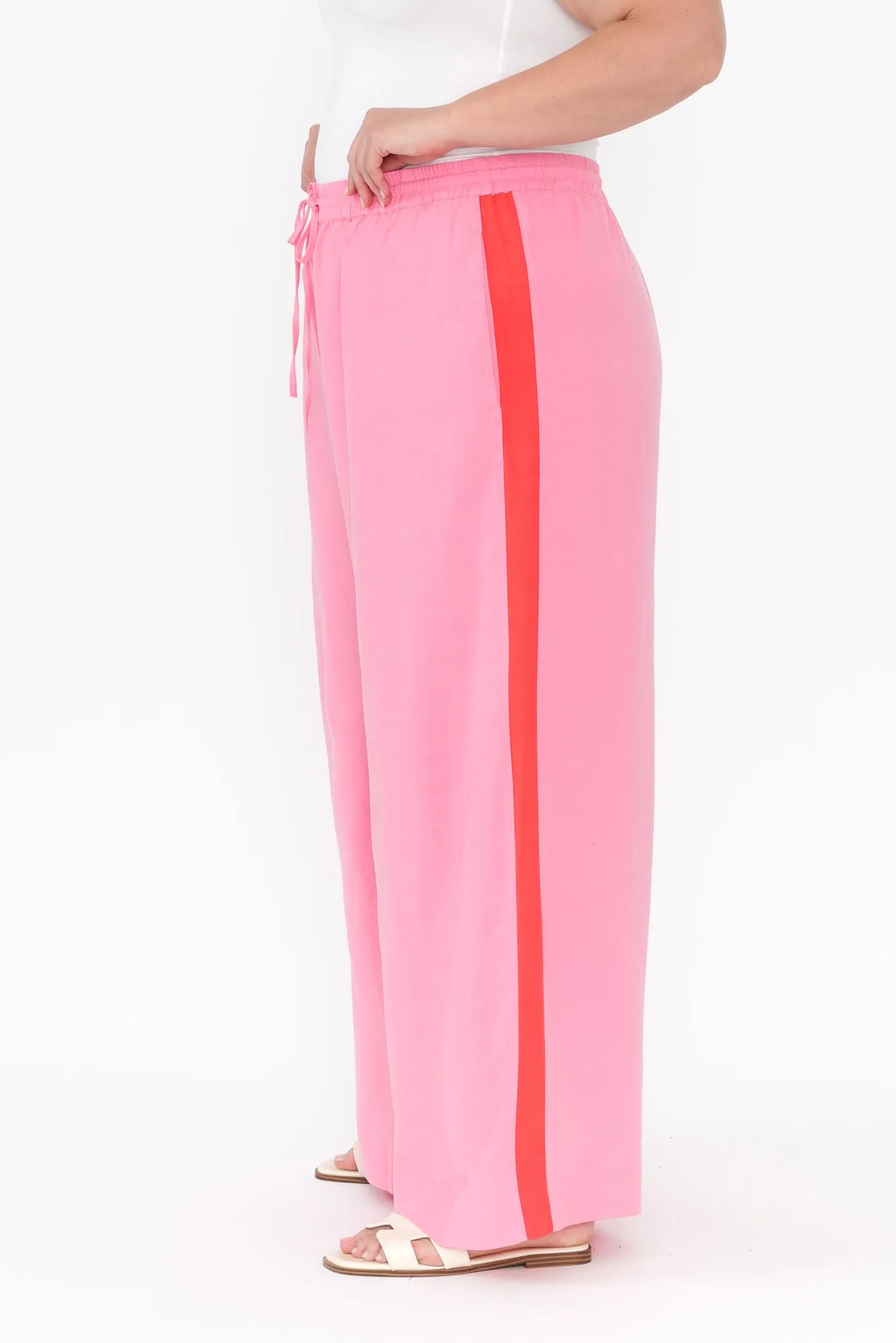 Francis Pink Stripe Drawstring Pants