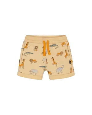 French Terry Short Beige Printed Jungle Animal