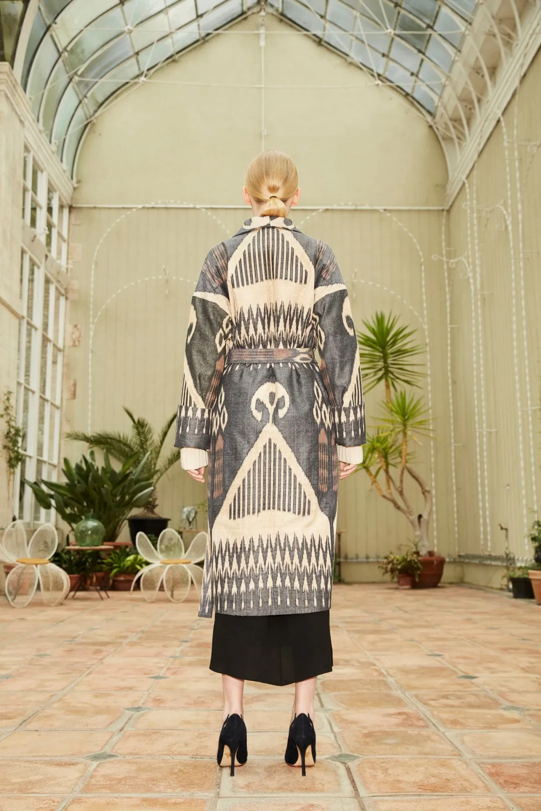 Handwoven Silk Ikat Shawl Coat - Farida - 'Special'