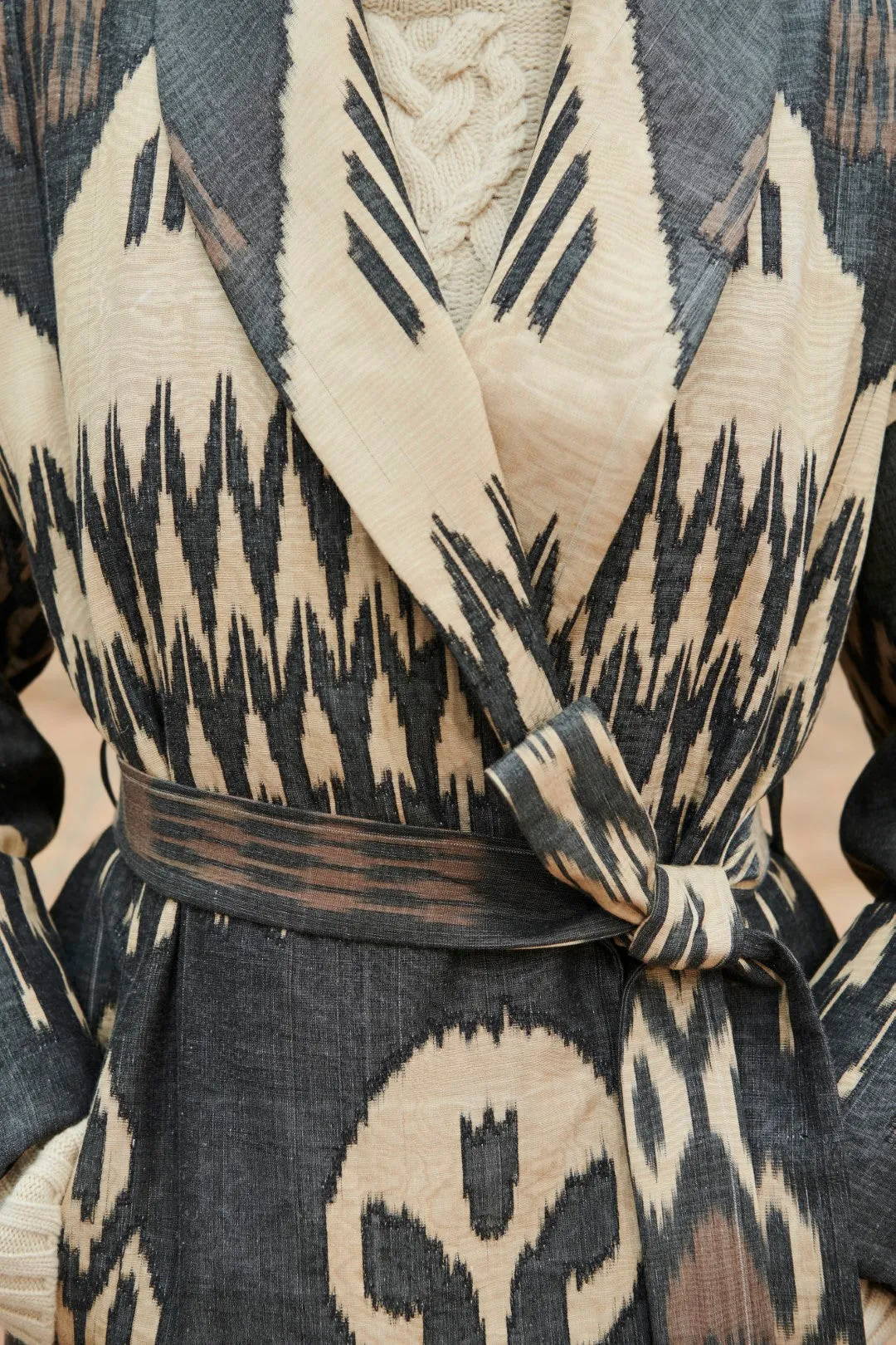 Handwoven Silk Ikat Shawl Coat - Farida - 'Special'