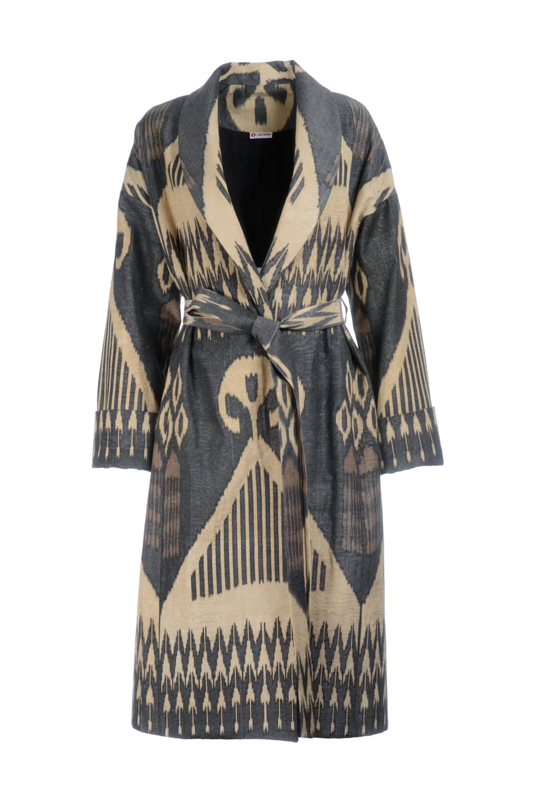 Handwoven Silk Ikat Shawl Coat - Farida - 'Special'